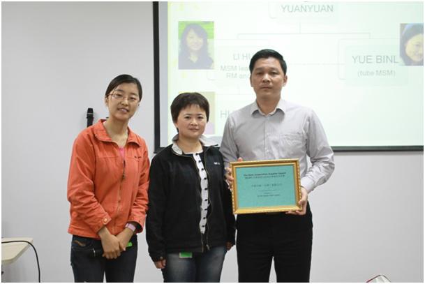 天津97至尊国际喜获“2010年PCC及西青宝洁最佳供给商合作奖”